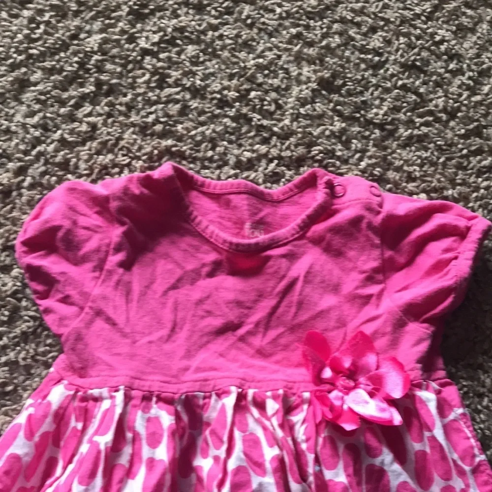 Carters Pink & White Short Sleeve Shorts Romper